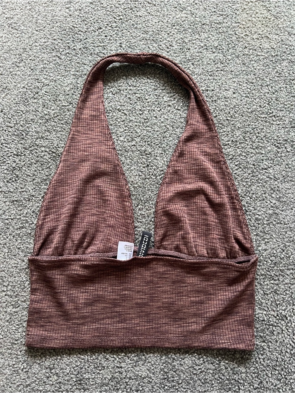 H&M Ribbed Halter Tank Top Rust - Picture 3 of 4